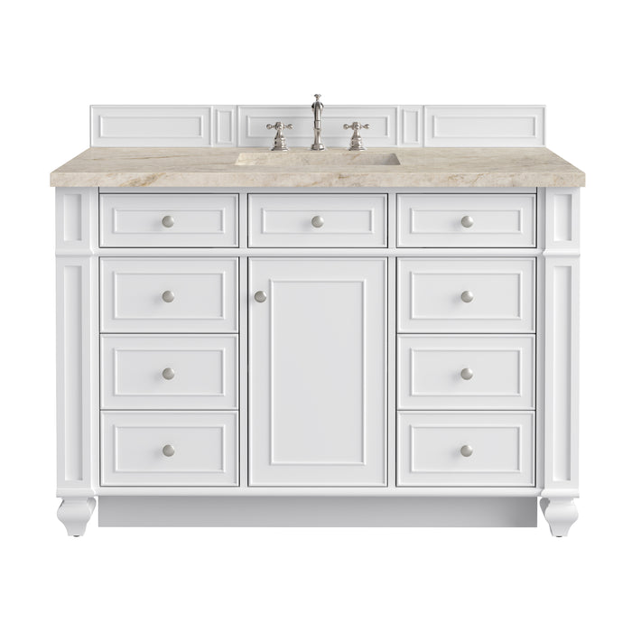 Bristol 48" Single Vanity, Bright White, w/ 3 CM Tajnar Eclos Top