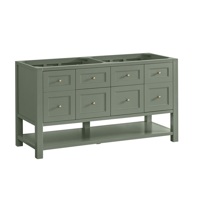 Breckenridge 60" Double Vanity, Light Natural Oak, w/ 3 CM Victorian Silver Quartz Top