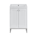 Chianti 24" Single Vanity, Glossy White, Brushed Nickel, w/ White Glossy Composite Stone Top