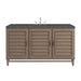 Portland 60" Single Vanity Whitewashed Walnut w/ 3 CM Parisien Bleu Silestone Top