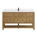 Breckenridge 60" Single Vanity, Bright White, w/ 3 CM Ethereal Noctis Silestone Top w/ FreePower Wireless Charger