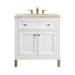 Chicago 30" Single Vanity, Glossy White, w/ 3 CM Tajnar Eclos Top
