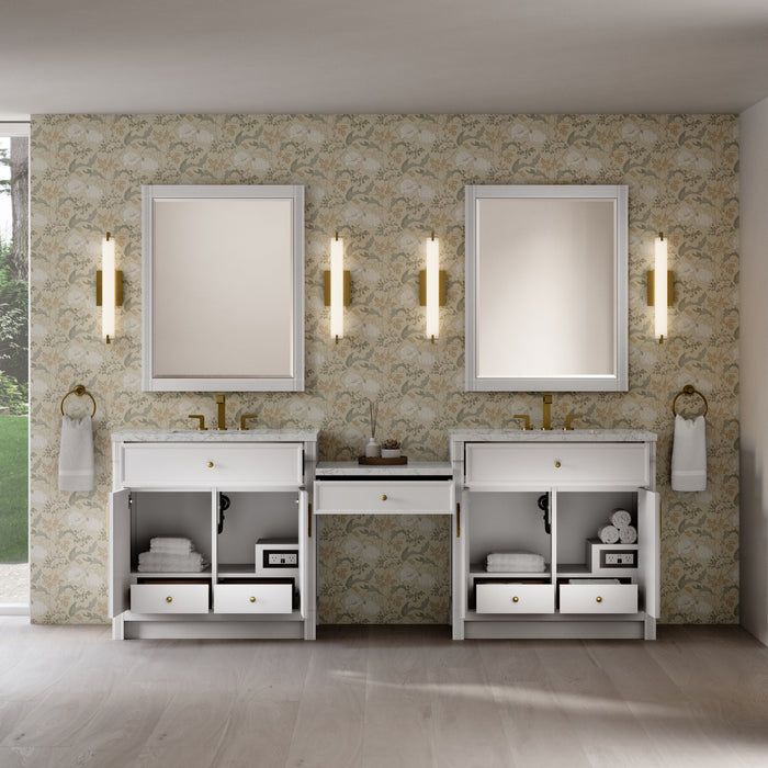 James Martin Vanities Bellshire 96" Dual Vanity Set with 24" Make-Up Counter
