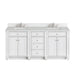Bristol 72" Double Vanity, Bright White w/ 3 CM Ethereal Noctis Silestone Top