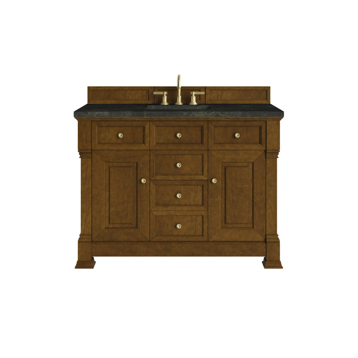 Brookfield 48" Single Vanity, Honey Oak w/3 CM Carrara White Marble Top