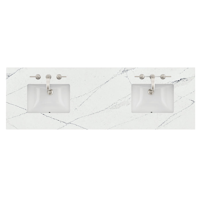72" Double Top, 3 CM Ethereal Noctis Quartz w/ Sink