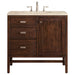 Addison 36" Single Vanity, Mid-Century Acacia, w/ 3 CM Tajnar Eclos Top