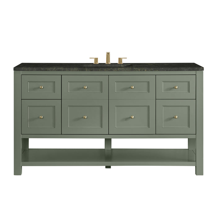 Breckenridge 60" Single Vanity, Light Natural Oak, w/ 3 CM Eternal Jasmine Pearl Silestone Top w/ FreePower Wireless Charger