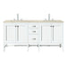 Addison 72" Double Vanity, Glossy White, w/ 3 CM Tajnar Eclos Top