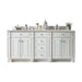Bristol 72" Double Vanity, Bright White w/ 3 CM Ethereal Noctis Silestone Top w/FreePower Wireless Charger