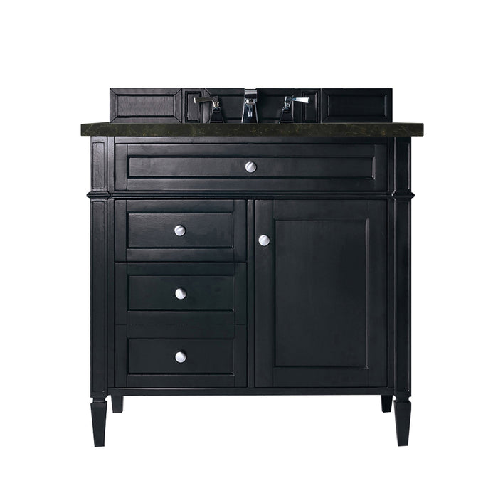 Brittany 36" Single Vanity, Black Onyx, w/ 3 CM Phantome Eclos Top