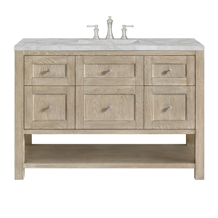 Breckenridge 48" Single Vanity, Serenity Blue, w/ 3 CM Ethereal Noctis Quartz Top