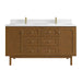 Laurent 60" Double Vanity, Light Natural Oak, w/ 3 CM Victorian Silver Quartz Top