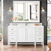 James Martin Addison 60" Single Bathroom Vanity in Glossy White, shown in a bathroom setting