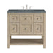 Breckenridge 36" Single Vanity, Whitewashed Oak w/ 3 CM Parisien Bleu Silestone Top