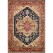 Pasargad Home Serapi Collection Hand-Knotted Navy Wool Area Rug- 8' 0" X 9'11" PB-10B NVY 8x10