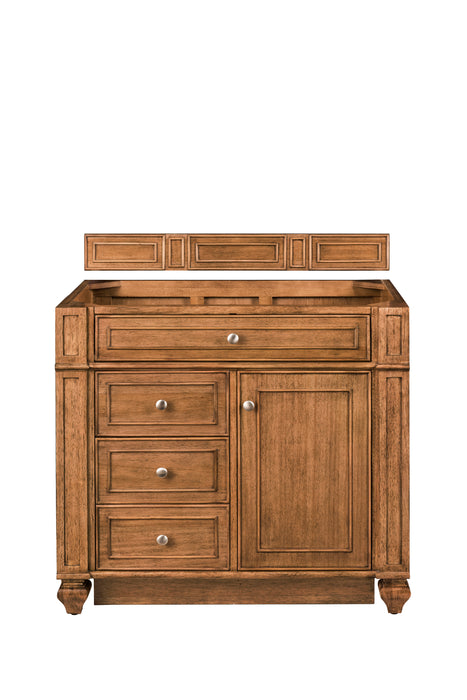 Bristol 36" Single Vanity Cabinet, Saddle Brown