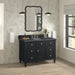 Lorelai 48" Single Vanity, Mid-Century Walnut w/ 3 CM Ethereal Noctis Silestone Top w/FreePower Wireless Charger