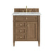 Brittany 30" Single Vanity, Pecan w/ 3 CM Ethereal Noctis Silestone Top