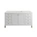 Chicago 60" Single Vanity, Glossy White, w/ 3 CM Ethereal Noctis Silestone® Top
