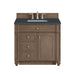 Bristol 36" Single Vanity, Whitewashed Walnut w/ 3 CM Charcoal Soapstone Silestone Top