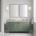 James Martin Chicago 60" Double Bathroom Vanity in Smokey Celadon, shown in a bathroom setting