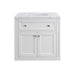 Chicago 30" Single Vanity, Glossy White, w/ 3 CM Carrara Marble Top