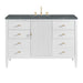 Myrrin 48" Single Vanity, Bright White w/ 3 CM Parisien Bleu Silestone Top