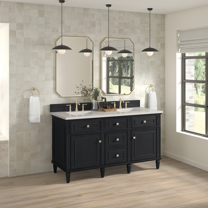 Lorelai 60" Double Vanity, Whitewashed Oak, w/ 3 CM Phantome Eclos Top