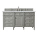 Brittany 60" Single Vanity, Smokey Celadon w/ 3 CM White Zeus Top