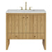 Hudson 36" Single Vanity, Light Natural Oak w/ 3 CM Ethereal Noctis Top