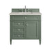 Brittany 36" Single Vanity, Smokey Celadon, w/ 3 CM Siberian Silestone Top