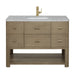Lucian 48" Single Vanity, Carbon Oak w/ 3 CM Victorian Silver Silestone Widespread Top
