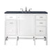 Addison 48" Single Vanity, Glossy White w/ 3 CM Charcoal Soapstone Silestone Top