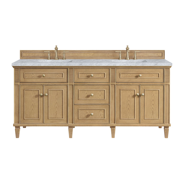Lorelai 72" Double Vanity, Bright White, w/ 3 CM Phantome Eclos Top