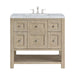 Breckenridge 36" Single Vanity, Whitewashed Oak w/ 3 CM Carrara White Marble Top