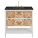 Olena 36" Single Vanity, Light Mappa Burl and Polished White, w/ 3 CM Phantome Eclos Top