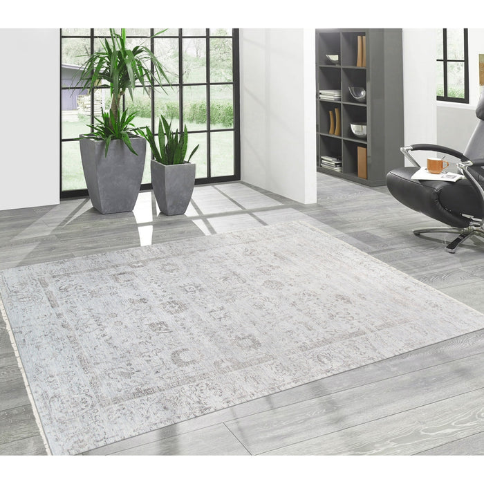 Pasargad Home Transitiona Collection Hand-Knotted Silk & Wool Area Rug- 9' 0" X 12' 0" VASE-3JBB 9X12