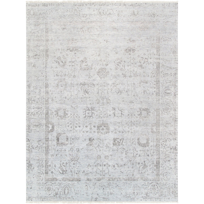 Pasargad Home Transitiona Collection Hand-Knotted Silk & Wool Area Rug- 9' 0" X 12' 0" VASE-3JBB 9X12
