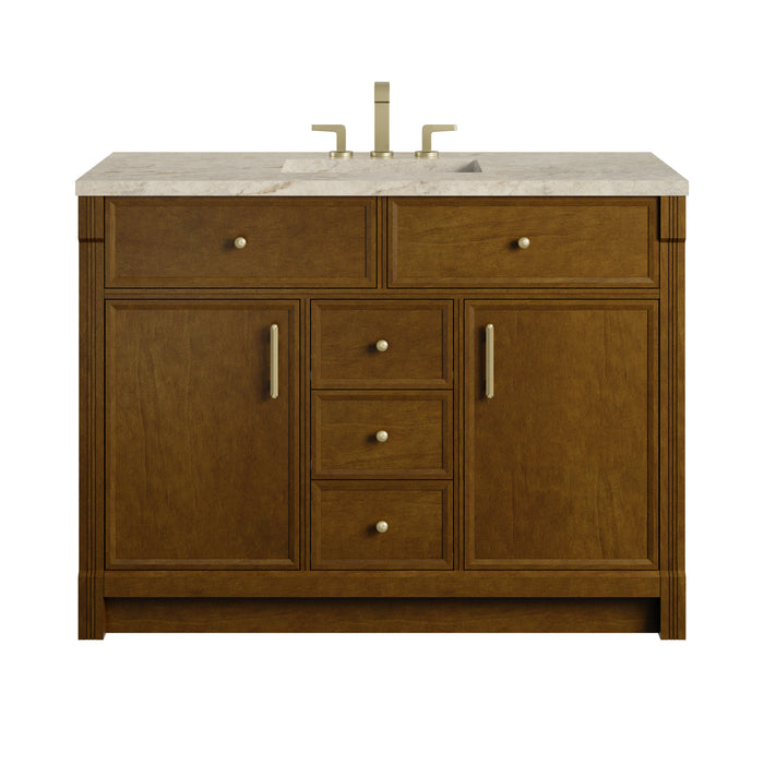 Bellshire 48" Single Vanity, Honey Oak w/ 3 CM Charcoal Soapstone Silestone Top