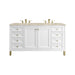 Chicago 60" Double Vanity, Glossy White, w/ 3 CM Tajnar Eclos Top