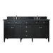 Brittany 72" Double Vanity, Black Onyx w/ 3 CM Charcoal Soapstone Silestone Top
