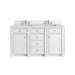Bristol 60" Double Vanity, Bright White w/ 3 CM Ethereal Noctis Silestone Top