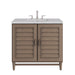 Portland 36" Single Vanity Whitewashed Walnut w/ 3 CM Eternal Jasmine Pearl Silestone Top