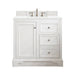 De Soto 36" Single Vanity, Bright White w/ 3 CM White Zeus Silestone Top