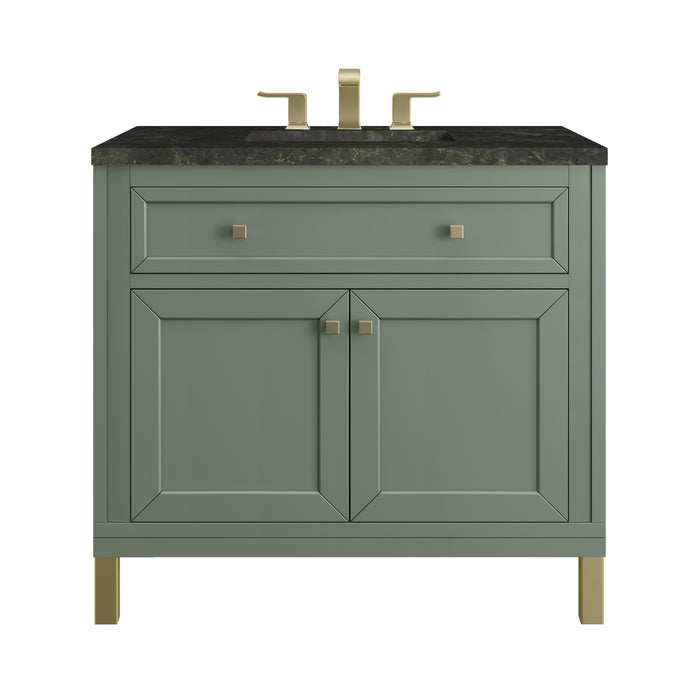 Chicago 36" Single Vanity, Smokey Celadon, w/ 3 CM Phantome Eclos Top