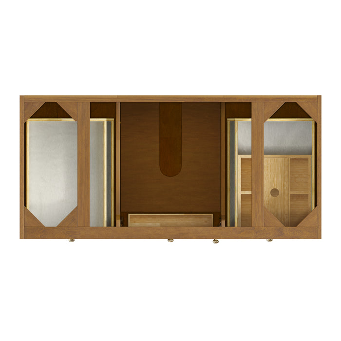 Laurent 48" Single Vanity, Light Natural Oak, w/ 3 CM Siberian Silestone Top