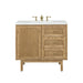 Laurent 36" Single Vanity, Light Natural Oak w/ 3 CM Ethereal Noctis Top
