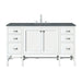 Addison 60" Single Vanity, Glossy White w/ 3 CM Parisien Bleu Silestone Top