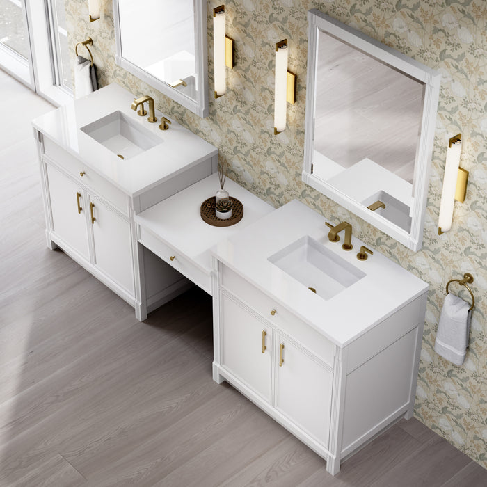 James Martin Vanities Bellshire 96" Dual Vanity Set with 24" Make-Up Counter